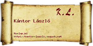Kántor László névjegykártya