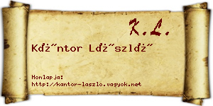 Kántor László névjegykártya